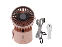 Collar rosa con ventilador USB portátil y cable
