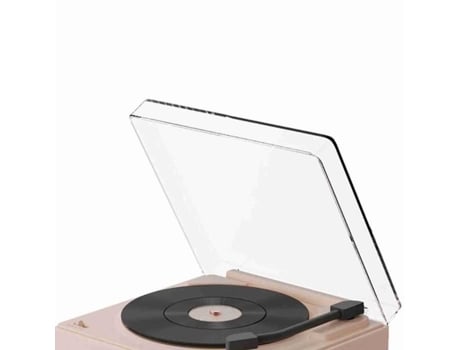 HURRISE Despertador Retro Giratorio 360 ​​Grabador de Vinilo Altavoz Estéreo para Hogar Oficina Dormitorio