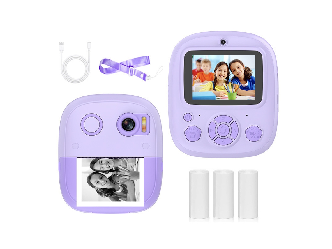 Cámara instantánea Eifson 1080p, lente dual, pantalla IPS de 2,4 pulgadas, zoom 8x (morado)