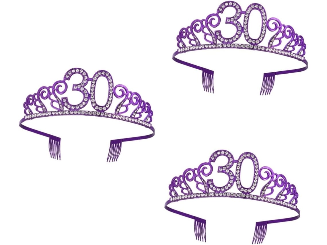 Corona De Diamantes De Imitación De 3 Piezas Para Cumpleaños, Delicado Accesorio Para El Cabello