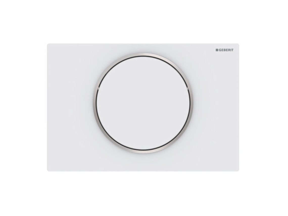 Placa de accionamiento GEBERIT Sigma10 para la descarga de agua, Color: lacado blanco mate, recubierto / pulido fácil de limpiar