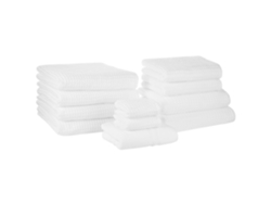 Conjunto de 11 toallas BELIANI Areora de Algodón Blanco 100x1x150