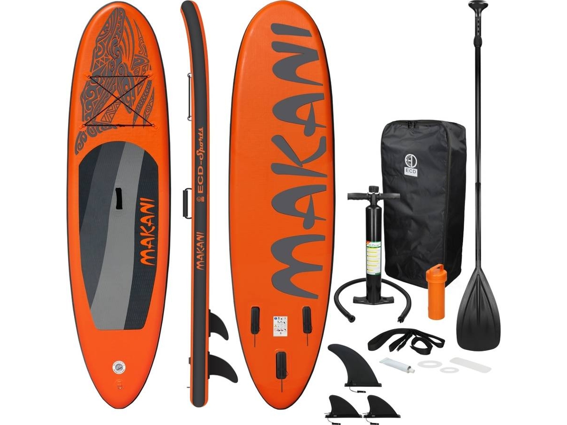 Tabla hinchable de paddle surf SUP Makani ECD 320 x 82 x 15cm de PVC color naranja