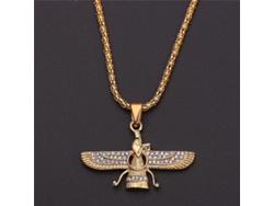 Colgante De Collar De Ala Zoroástrica Dorado Aleación Persa Achaemenida Joyería Hombre