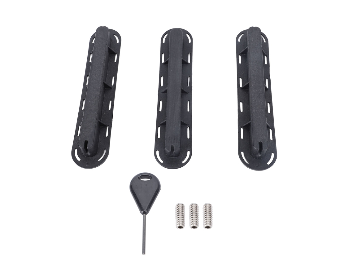 Juego De 3 Cajas De Pvc Para Aletas De Tabla De Surf Con Tornillos De Repuesto Y Llave Inglesa - Negro