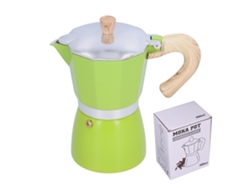 Cafetera moka de 300 ml para horno de gas, etanol o eléctrico, color verde