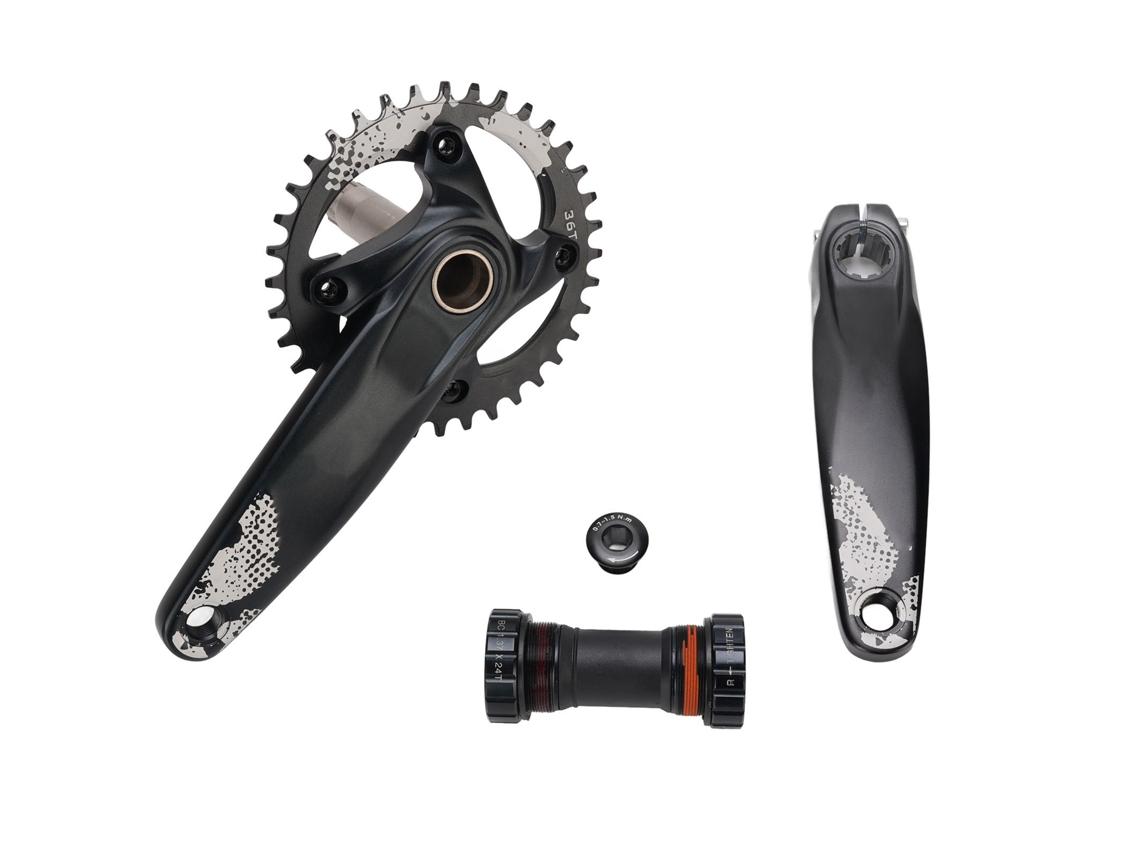 Plato De Aluminio De 36 Dientes Con Integración Hueca Para Bicicletas De Montaña De 8 A 12 Velocidades, Color Negro.