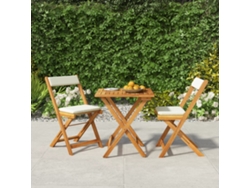 Conjunto de bistró plegable de 2 piezas con cojines de acacia maciza, Dkd Home Decor