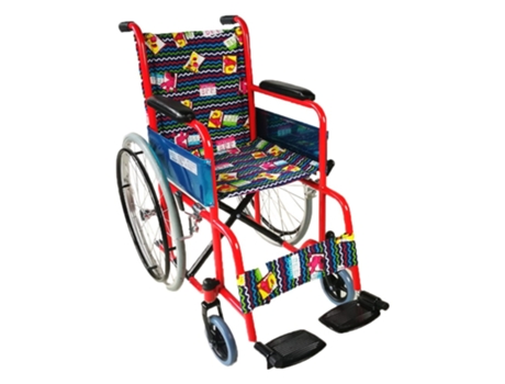 Silla De Ruedas Para Niños MOBICLINIC Plegable Ruedas Grandes Reposapiés Rojo Con Tapicería Estampada Teatro MOBICLINIC
