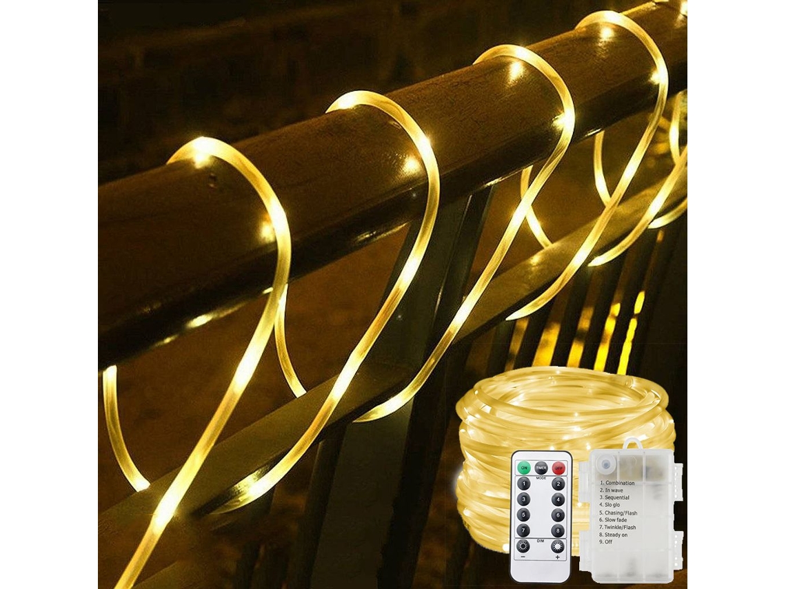 Cadena de luces LED cautivadoras, 5 m, funciona con pilas, resistente al agua, luz blanca cálida, ideal para iluminación decorativa (5 m)
