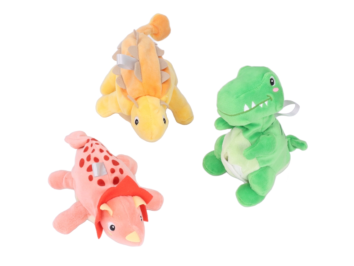 Lindo Peluche De Dinosaurio Con Huevo Reversible Y Anillo Para Cuna O Cochecito De Bebé.