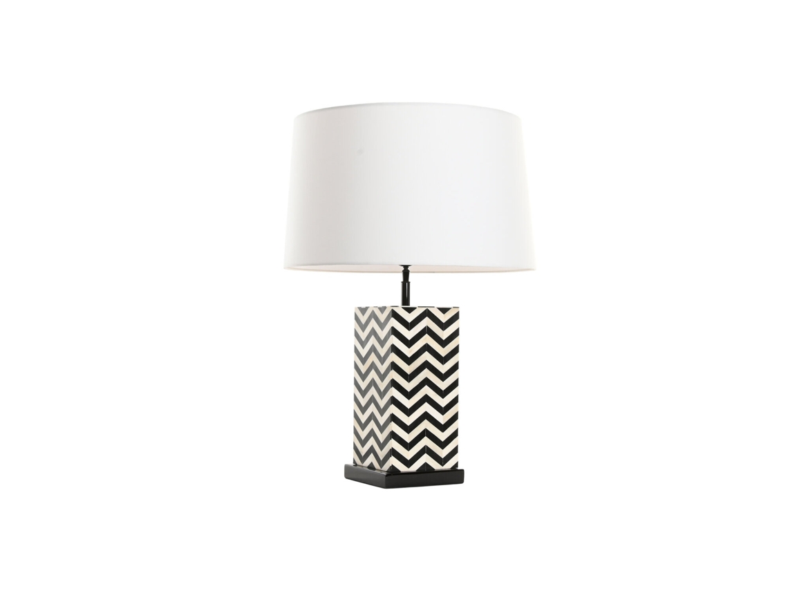 Lampara Sobremesa Acero Resina Blanco 50x50x69cm