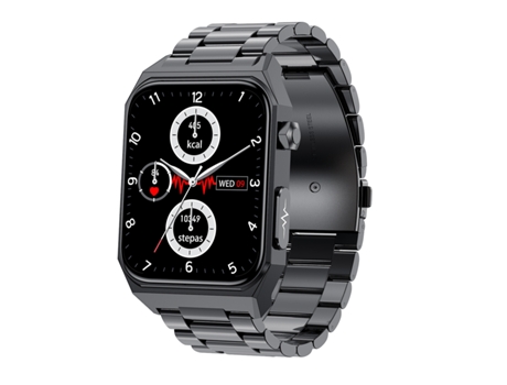 Smartwatch E530 1.91 '' La pulsera de acero impermeable IP68 admite ECG no invasivo / azúcar en sangre (negro)