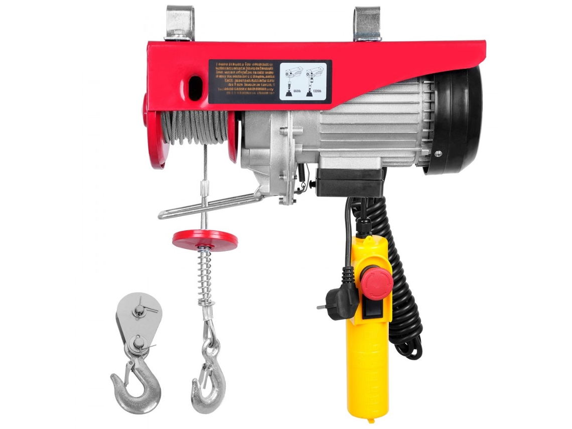 Cabrestante Eléctrico de 600 kg con Cable de 12 m y Control Remoto Tekmaquinas