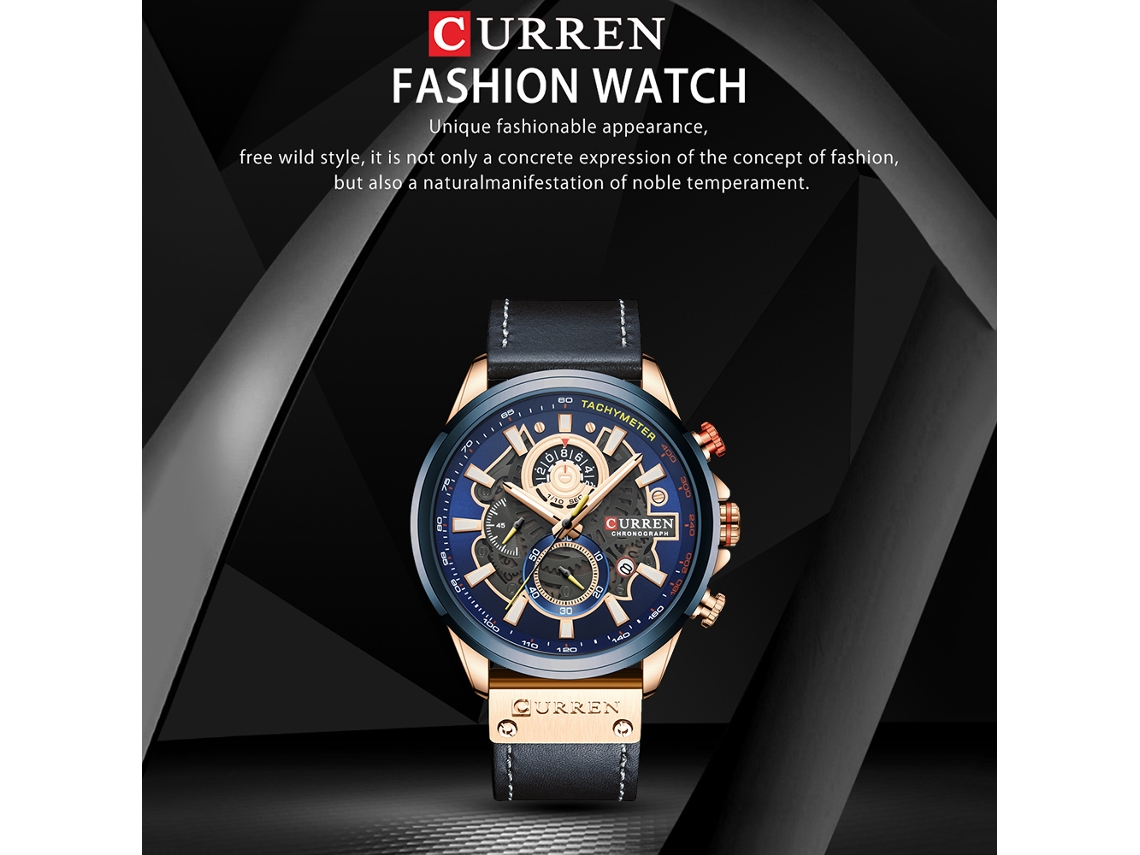 Reloj Hombre De Cuarzo Correa De Cuero 3atm Cronómetro Calendario Moda Diario Y Negocios