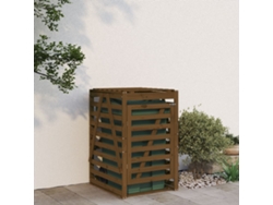 Refugio para basura 84x90x128,5 cm Pino macizo Marrón miel LOVELY HOME
