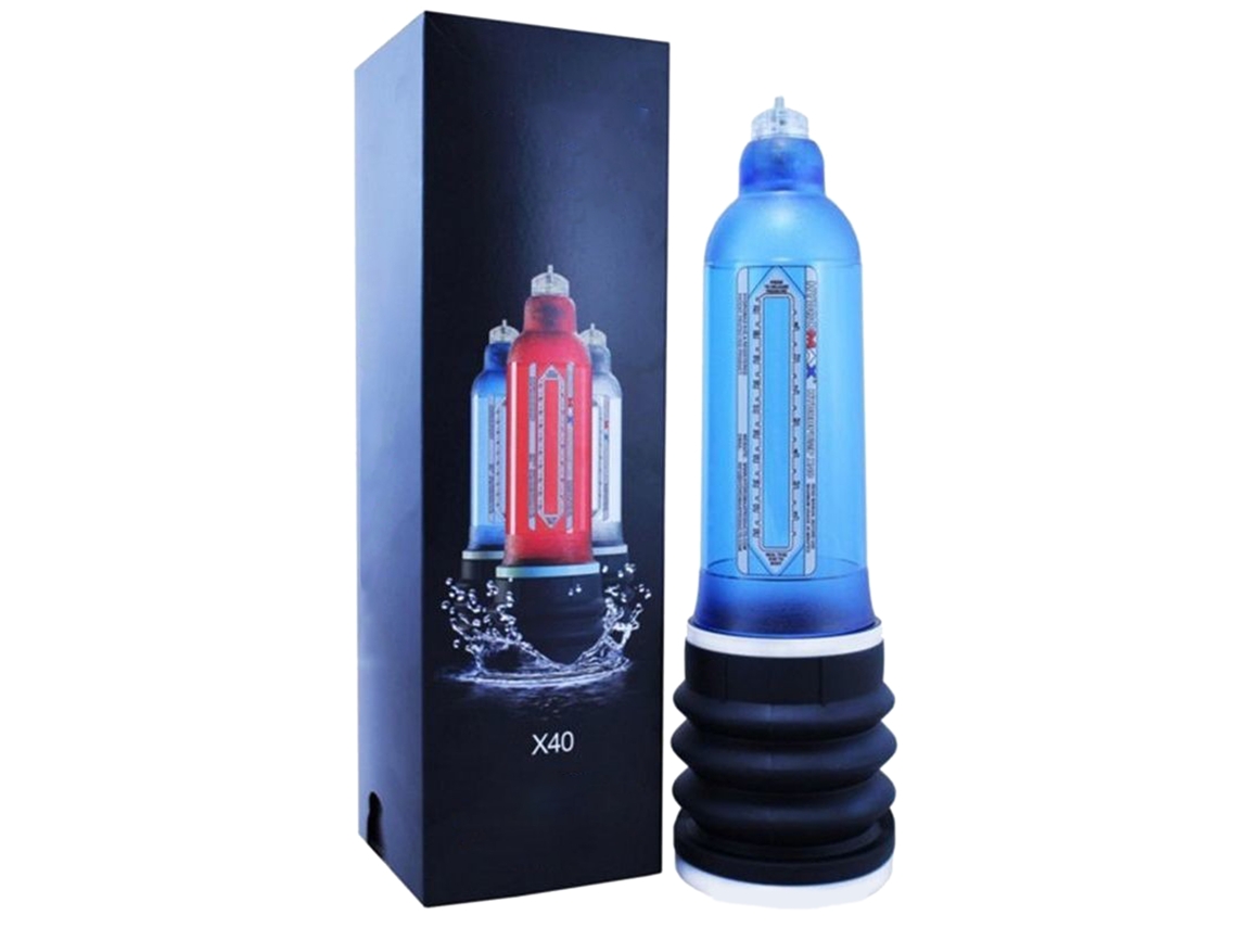 Bomba De Agua Para Pene Profesional X40 Azul Entrenador De Bomba De Vacío Para Erección 3.7 X 9.8in