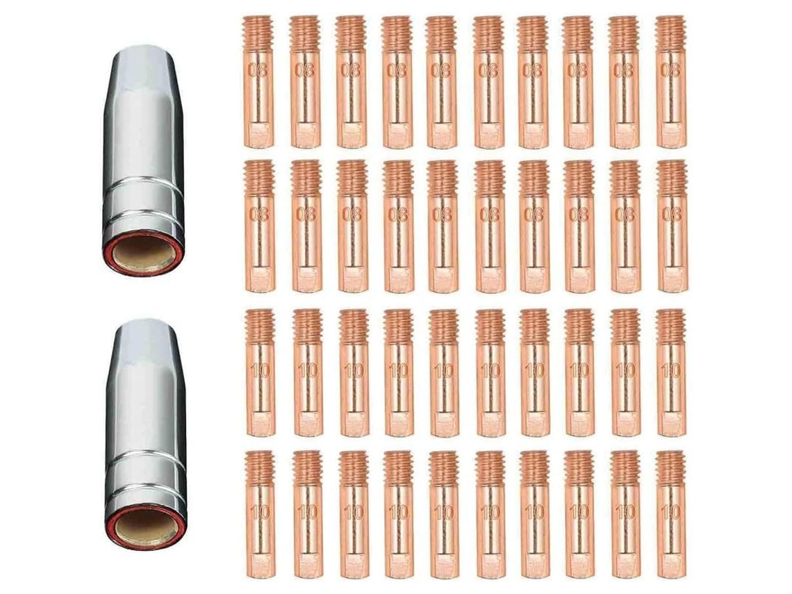 2026-42 Piezas Boquillas De Gas Y Puntas De Contacto 0.8/1.0mm Para Antorcha Mig/mag Ak15/mb15
