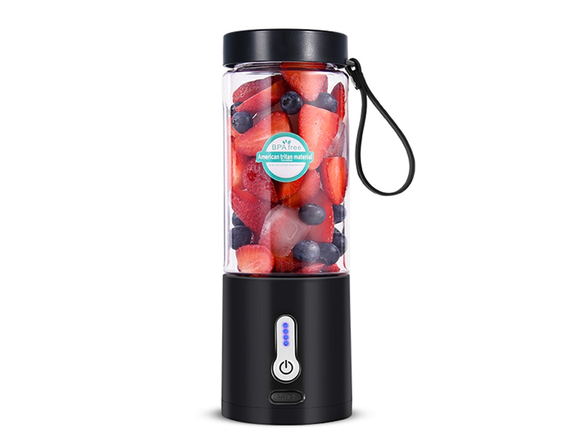 Licuadora recargable multifuncional Mdug (negra) con funciones para picar hielo y licuar frutas