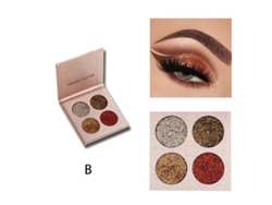 Paleta De Sombra De Olhos Beauty Glazed 4 Cores Com Sequins Diamante - Brilhante E Duradoura