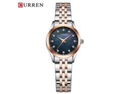 Relógio Feminino À Prova D'água (rosa E Azul Escuro) Com Strass, Relógio De Pulso Feminino Ultrafino Com Mostrador De Madrepérola.