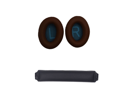 Protetores de ouvido e faixa de cabeça de reposição para fones de ouvido Bose QC15 QC25 QC35 Café+Azul