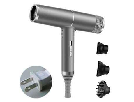 Secador de pelo iónico, secado más rápido y protege tu cabello, mujeres, familia, compacto, ligero, para viajes, gris salón JEDBESETZT