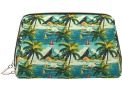 Neceser De Viaje Cuero Organizador Para Mujer Diseño Estampado Vacaciones