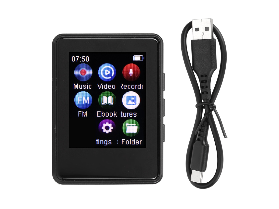 Reproductor De Música Mp3/mp4 Con Bluetooth 5.0, Pantalla Táctil De 1,77 Pulgadas, Sonido Hifi, Radio Fm Y Función De Grabación (sin Memoria).