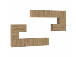 Maison Exclusive - Unidades De Tv 4 Pcs Roble Artesanal Madera Contrachapada