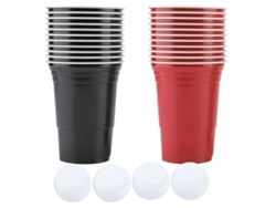Juego de Beer Pong con 22 vasos y 4 pelotas de ping pong, colores como se muestra en la imagen.