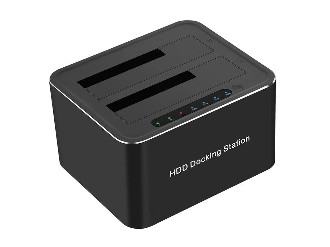 Estación de fondeo YIZHOOD USB 3.0 a SATA 2 para SSD de disco duro de 2,5/3,5 compatible con clonación fuera de línea Carcasa de disco duro dual negro