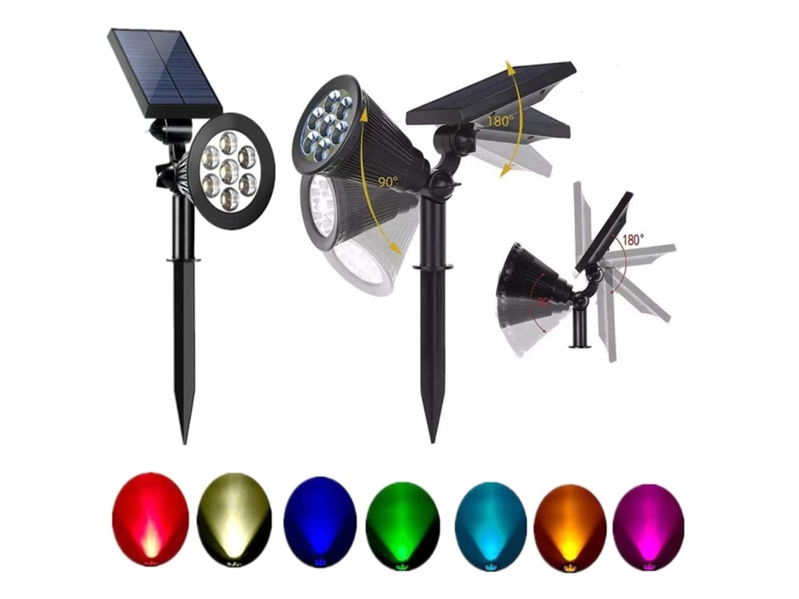 Bj-lâmpada Solar Exterior 7 Leds Com Regulável 3 Níveis Ip55 Bateria Recarregável 2000mah Para Jardim Pátio Casamento