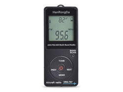 Radio FM/AM/Aérea multibanda para avión con receptor de radio, pantalla LCD negra, botón de bloqueo y auriculares Gusshious