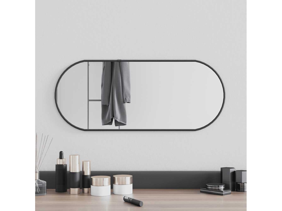 Espejo de pared ovalado negro 60x25 cm N/A