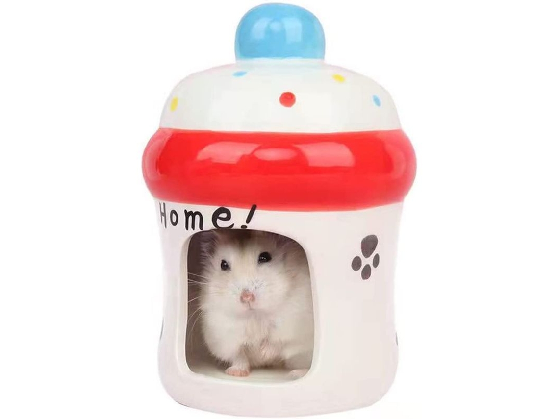 2026altiro-casa De Cerámica Para Hámster Con Forma De Fresa - Adorable Refugio Para Animales Pequeños - Jaula Para Chinchilla