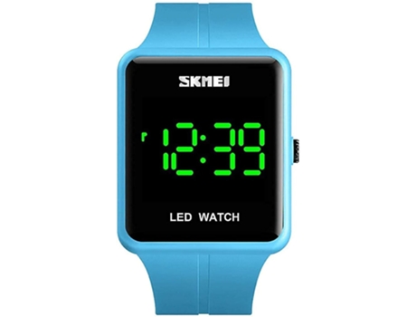 VEANXIN Reloj digital resistente al agua de 50 m con esfera cuadrada y luz LED-Rojo