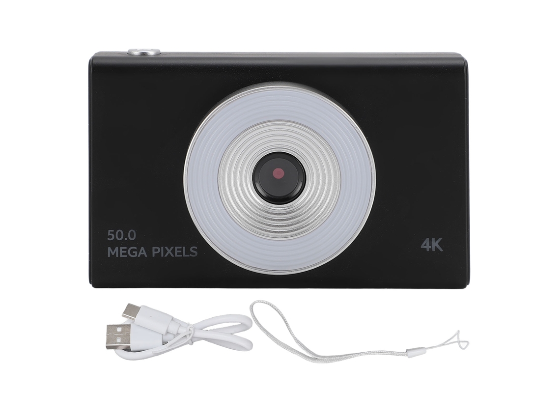 Cámara Digital Para Niños Con Luz De Relleno 4k Hd Retro Ccd 8x Zoom Para Estudiantes Adolescentes Niños Niñas Mayores Negro