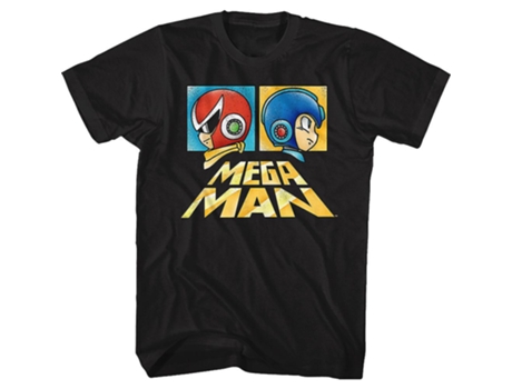 Camiseta ROCKINSTONE Perfiles Proto Man y Mega Man (XL)