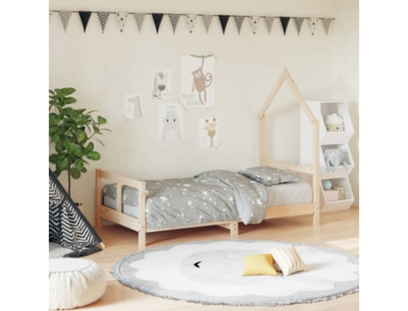 Estructura De Cama Infantil VIDAXL Marrón Madera (80x160 cm)
