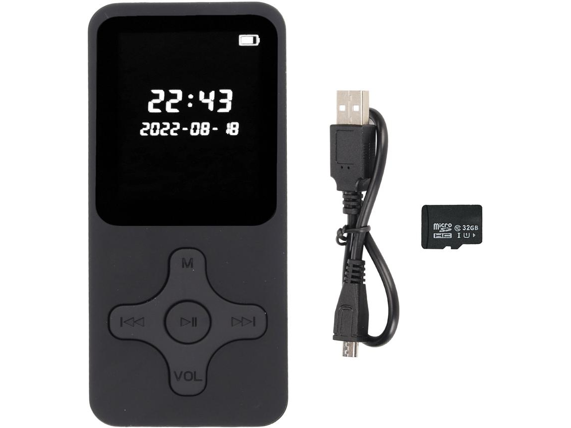 Reproductor MP3/MP4 YIZHOOD 01A Pantalla digital LCD de 1.77Inch (32G - Negro)