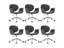 Maison Exclusive - Sillas De Comedor Giratorias 6 Unidades Tela Gris