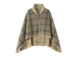 Manta De Franela Portátil, Manta Poncho Suave Y Cálida, Manta Chal Enrejada (café, 100x40cm) Cuich