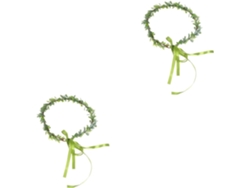 Diadema Elegante De 2 Piezas Con Corona De Flores Verdes Para Bodas Y Ocasiones Especiales.