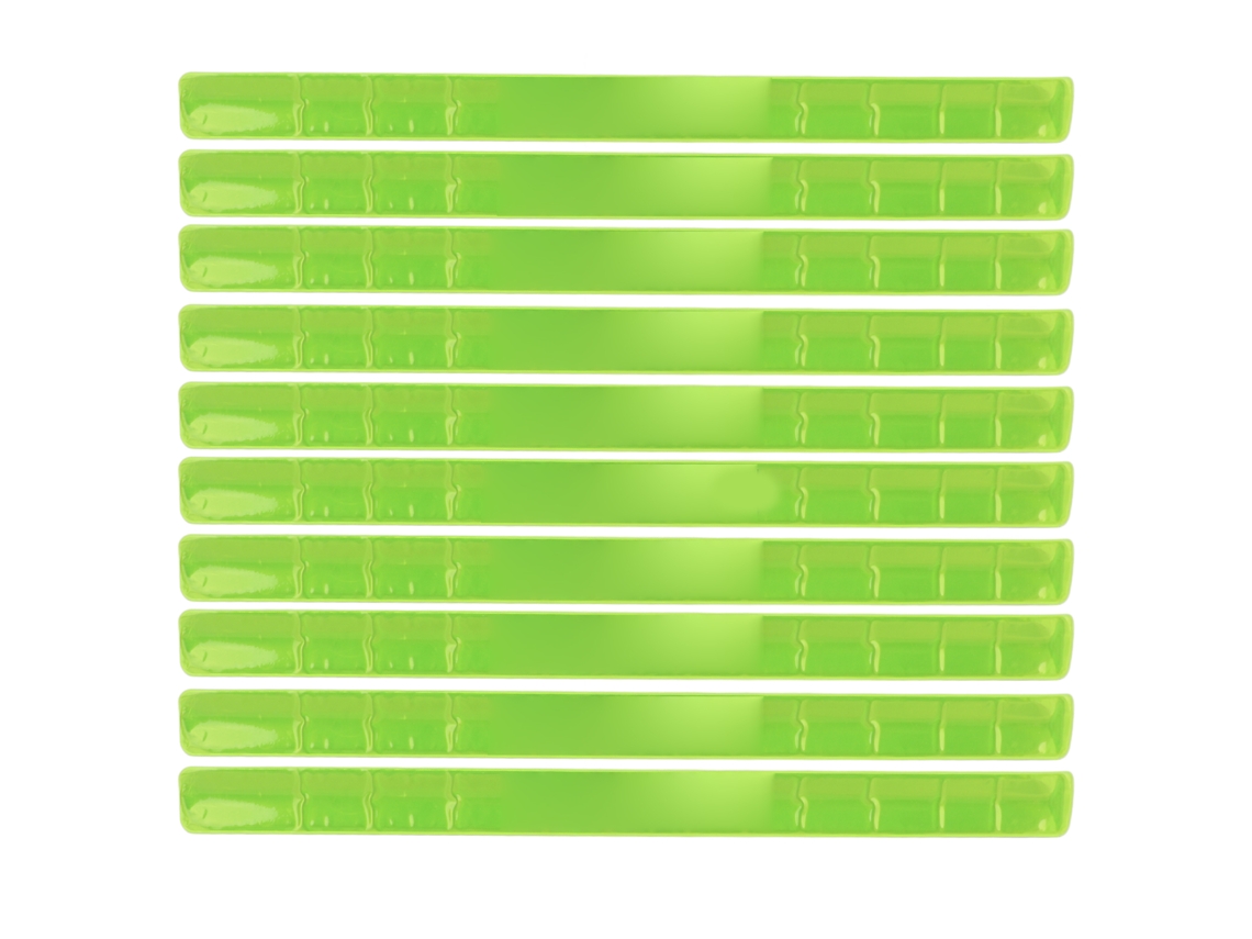 Brazalete Reflectivo De Silicona Acero Para Deportes Y Ciclismo, Brazalete De Golpe Verde Con Tiras Reflectantes