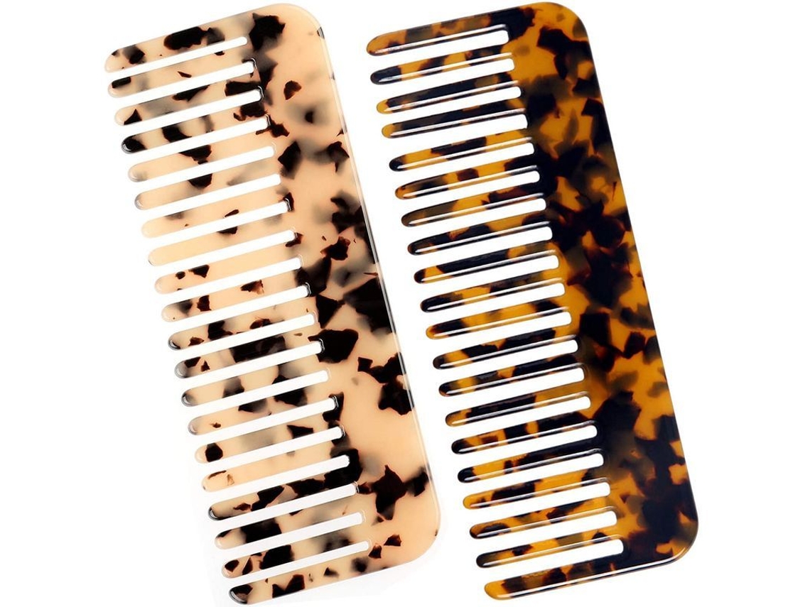 Peine De Celulosa De Dientes Anchos Para Cabello Grueso Y Rizado, Apto Para Cabello Húmedo Y Seco, Para El Cuidado Diario.