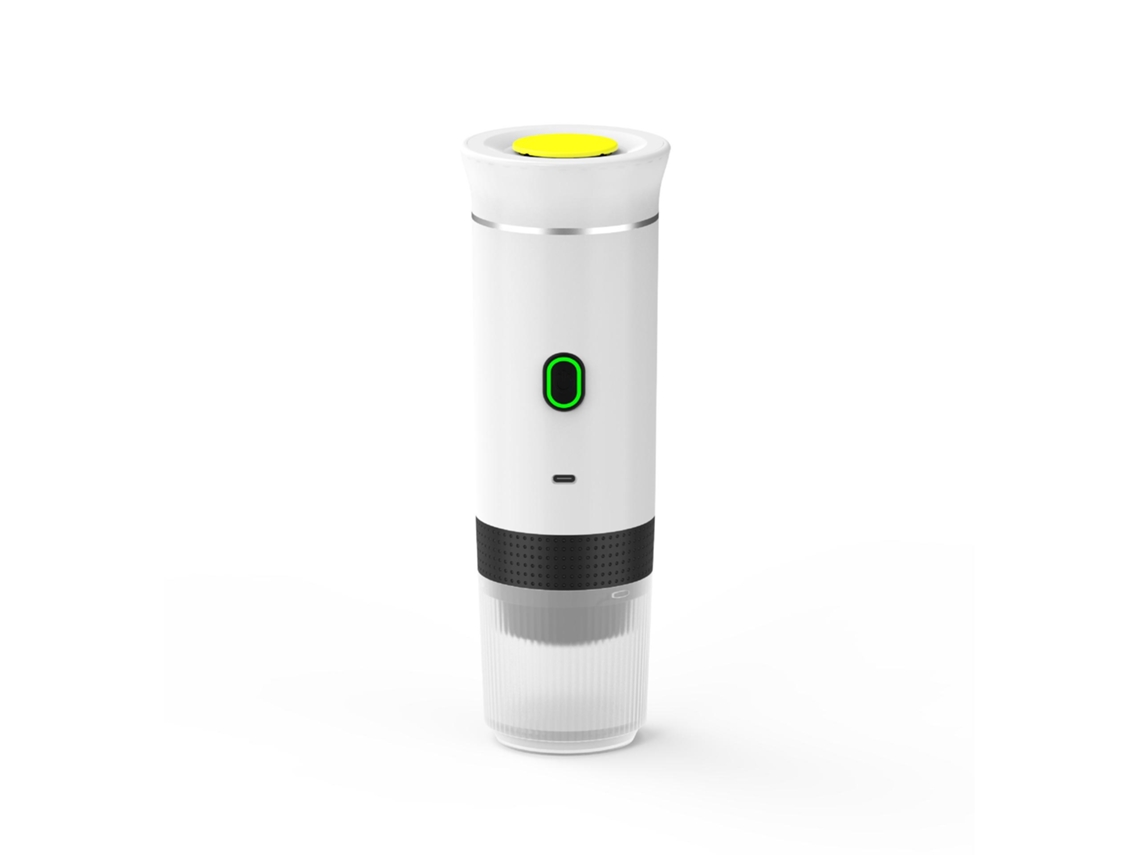 Cafetera eléctrica de cápsulas (blanca), cafetera portátil, caja calefactora USB-C.