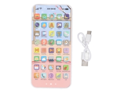 Teléfono Juguete Interactivo Educativo Multifuncional Con Pantalla Táctil 40 Botones Recargable Conejo Rosa Para Bebés
