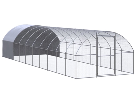 vidaXL Gallinero de exterior de acero galvanizado 3x10x2 m