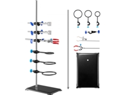 Soporte de laboratorio de acero y hierro con varilla de 60cm para experimentos científicos Tekmaquinas